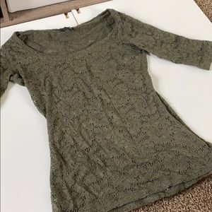 Express Olive Lace Top